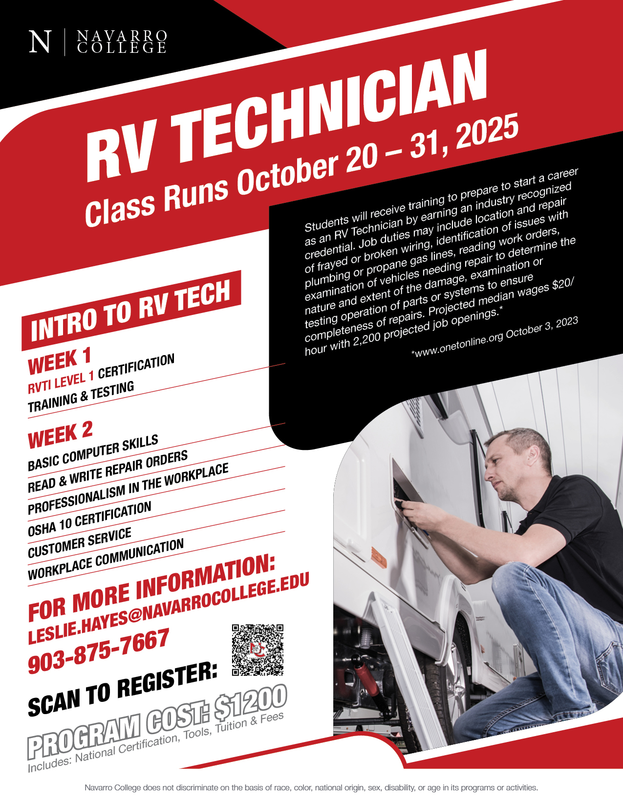 Mechanic working on camper van