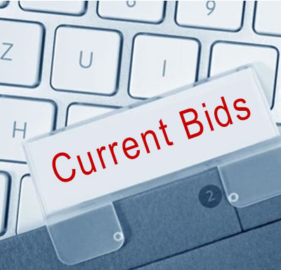 Current Bids keyboard with Current Bids file divider tab
