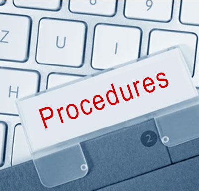 Procedures keyboard with Procedures file divider tab