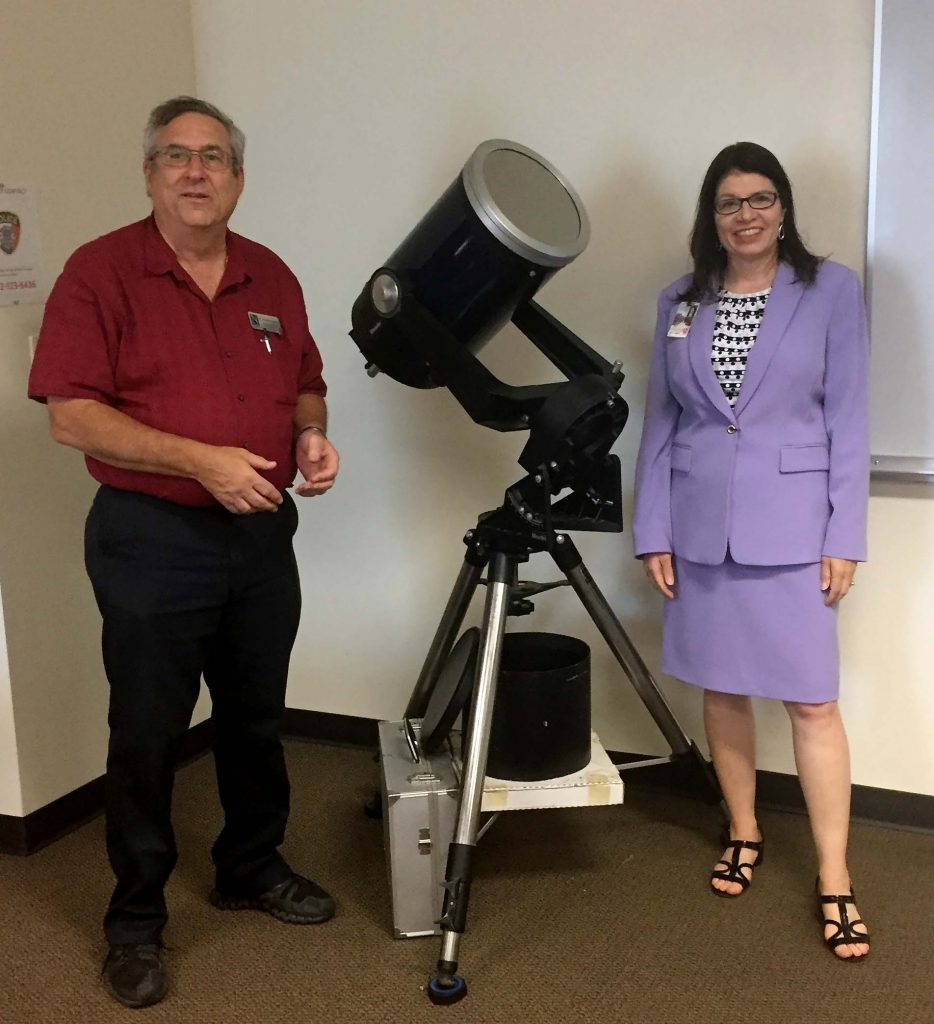 Dr. Don Capone donated 10" Schmidt-Cassegrain telescope to the astronomy department at Navarro College Waxahachie.